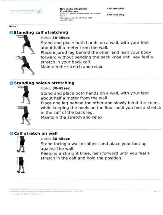 Calf Pain | Newcastle Integrated Physiotherapy